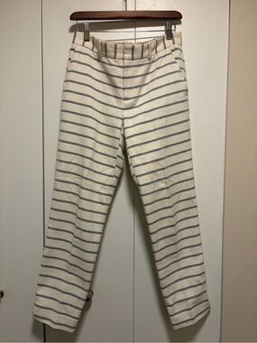 Noa Noa Striped Cream and Navy Women’s Capri Pants